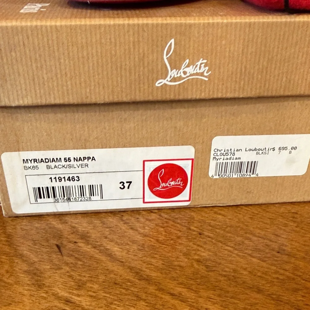 Christian Louboutin Black Heels with Silver Embellishments - Picture 2 of 8